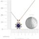 4 - Ianthe Blue Sapphire and Diamond Floral Halo Pendant 