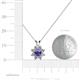 4 - Ianthe Iolite and Diamond Floral Halo Pendant 