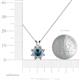 4 - Ianthe Blue and White Diamond Floral Halo Pendant 