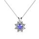 1 - Ianthe Tanzanite and Diamond Floral Halo Pendant 