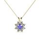 1 - Ianthe Tanzanite and Diamond Floral Halo Pendant 