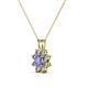 2 - Ianthe Tanzanite and Diamond Floral Halo Pendant 