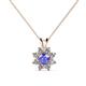 1 - Ianthe Tanzanite and Diamond Floral Halo Pendant 