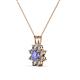 2 - Ianthe Tanzanite and Diamond Floral Halo Pendant 