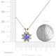 4 - Ianthe Tanzanite and Diamond Floral Halo Pendant 
