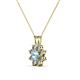 2 - Ianthe Aquamarine and Diamond Floral Halo Pendant 