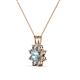 2 - Ianthe Aquamarine and Diamond Floral Halo Pendant 