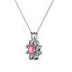 2 - Ianthe Pink Tourmaline and Diamond Floral Halo Pendant 