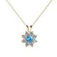 1 - Ianthe Blue Topaz and Diamond Floral Halo Pendant 