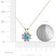 4 - Ianthe Blue Topaz and Diamond Floral Halo Pendant 