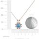 4 - Ianthe Blue Topaz and Diamond Floral Halo Pendant 