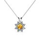 1 - Ianthe Citrine and Diamond Floral Halo Pendant 