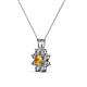 3 - Ianthe Citrine and Diamond Floral Halo Pendant 