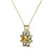 3 - Ianthe Citrine and Diamond Floral Halo Pendant 