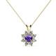 1 - Ianthe Iolite and Diamond Floral Halo Pendant 
