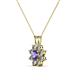 2 - Ianthe Iolite and Diamond Floral Halo Pendant 
