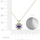 4 - Ianthe Iolite and Diamond Floral Halo Pendant 