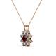 2 - Ianthe Red Garnet and Diamond Floral Halo Pendant 