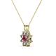 2 - Ianthe Rhodolite Garnet and Diamond Floral Halo Pendant 