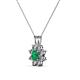 2 - Ianthe Emerald and Diamond Floral Halo Pendant 