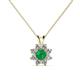 1 - Ianthe Emerald and Diamond Floral Halo Pendant 