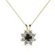 1 - Ianthe Black and White Diamond Floral Halo Pendant 