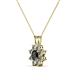 2 - Ianthe Black and White Diamond Floral Halo Pendant 