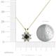 4 - Ianthe Black and White Diamond Floral Halo Pendant 