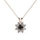 1 - Ianthe Black and White Diamond Floral Halo Pendant 