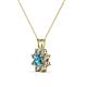 2 - Ianthe London Blue Topaz and Diamond Floral Halo Pendant 
