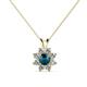 1 - Ianthe Blue and White Diamond Floral Halo Pendant 