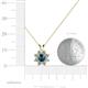 4 - Ianthe Blue and White Diamond Floral Halo Pendant 