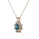 2 - Ianthe Blue and White Diamond Floral Halo Pendant 