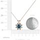 4 - Ianthe Blue and White Diamond Floral Halo Pendant 