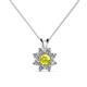 1 - Ianthe Yellow and White Diamond Floral Halo Pendant 