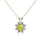 1 - Ianthe Yellow and White Diamond Floral Halo Pendant 