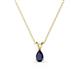 1 - Jassiel 5x3 mm Pear Cut Blue Sapphire Double Bail Solitaire Pendant Necklace 