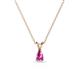 1 - Jassiel 5x3 mm Pear Cut Pink Sapphire Double Bail Solitaire Pendant Necklace 