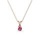 1 - Jassiel 5x3 mm Pear Cut Pink Tourmaline Double Bail Solitaire Pendant Necklace 
