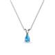 1 - Jassiel 5x3 mm Pear Cut Blue Topaz Double Bail Solitaire Pendant Necklace 