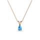 1 - Jassiel 5x3 mm Pear Cut Blue Topaz Double Bail Solitaire Pendant Necklace 