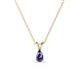 1 - Jassiel 5x3 mm Pear Cut Iolite Double Bail Solitaire Pendant Necklace 