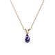 1 - Jassiel 5x3 mm Pear Cut Iolite Double Bail Solitaire Pendant Necklace 