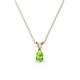 1 - Jassiel 5x3 mm Pear Cut Peridot Double Bail Solitaire Pendant Necklace 