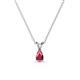 1 - Jassiel 5x3 mm Pear Cut Rhodolite Garnet Double Bail Solitaire Pendant Necklace 