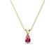 1 - Jassiel 5x3 mm Pear Cut Rhodolite Garnet Double Bail Solitaire Pendant Necklace 