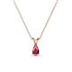 1 - Jassiel 5x3 mm Pear Cut Rhodolite Garnet Double Bail Solitaire Pendant Necklace 