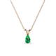 1 - Jassiel 5x3 mm Pear Cut Emerald Double Bail Solitaire Pendant Necklace 