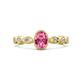 1 - Jiena Desire Oval Cut Pink Tourmaline and Round Lab Grown Diamond Engagement Ring 