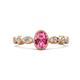 1 - Jiena Desire Oval Cut Pink Tourmaline and Round Lab Grown Diamond Engagement Ring 